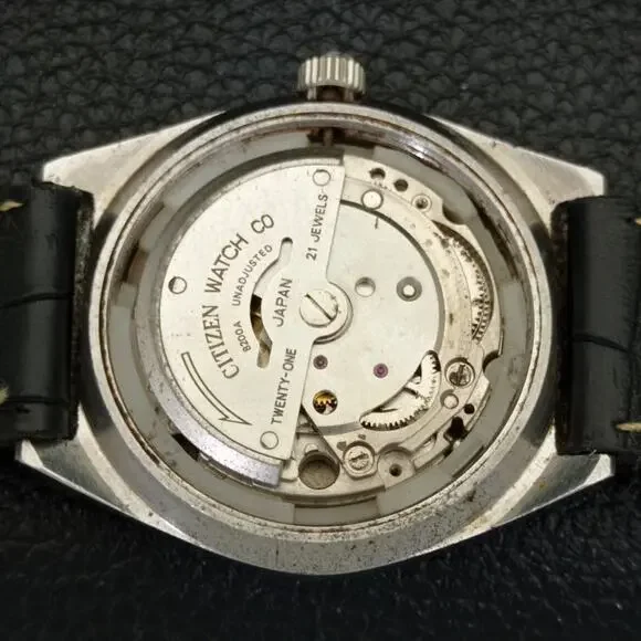 Vintage 1978 Citizen Automatic Mens Silver Watch W/daydate & Gold accents
